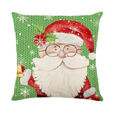 Christmas Day Pillowcase Linen Christmas Snowman Printed Home Pillowcase Living Room Sofa Cushion Cover