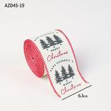 Christmas decoration ribbon, cedar pattern printed ribbon, bow tie, Christmas decoration ribbon, holiday ribbon