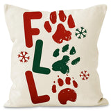 Christmas striped pillow cover linen black cat print pillowcase home holiday decoration cushion cover