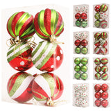 Christmas Ball Red White Green Spot Penalty Ball Christmas Tree Ornament Hand drawn Christmas Ball Plastic Painted Ball