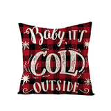 Christmas Pillow with Red Letter Elk Printed Cushion Cover and Linen Pillow Cover