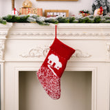 Christmas decoration products, knitted velvet, Christmas socks, snowflake red gift socks, gift bags