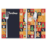 Christmas Plaid Meal Mat Linen Christmas Tree Snowman Printed Table Mat Holiday Party Decoration Insulation Mat