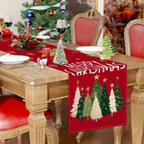 Christmas Tree Printed Table Flag Christmas Day Party Living Room Kitchen Decoration Tablecloth Tea Flag