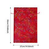 Christmas gift bag, gold foil five pointed star children's gift bag, Dutch velvet rainbow drawstring gift bag