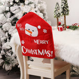 Santa Claus Snowman Chair Cover Christmas Banquet Fabric Chair Stool Backrest Decorative Bag Red Christmas Chair Cover