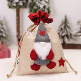 Christmas Decorations Cartoon Linen Drawstring Faceless Doll Candy Bag Forester Apple Bag Doll Gift Bag