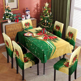 Christmas printed tablecloth, chair cover, waterproof, oil resistant, festive decoration, dining table cloth, chair cover, universal household use