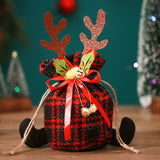 Christmas Apple Bag Antlers Checkered Cloth Gift Bag Christmas Eve Kindergarten Children's Small Gift Candy Bag
