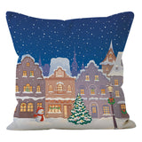 Christmas snowman linen pillowcase Christmas tree printed pillowcase bedroom sofa decorative cushion cover