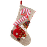 Christmas Decorations Knitted Yarn Large 3D Santa Claus Snowman Deer Christmas Socks Gift Bag