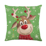 Christmas Day Pillowcase Linen Christmas Snowman Printed Home Pillowcase Living Room Sofa Cushion Cover