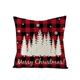 Christmas Pillow with Red Letter Elk Printed Cushion Cover and Linen Pillow Cover