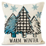 Christmas tree checkered pillow cover holiday bedroom decoration pillowcase office seat linen waist pillowcase
