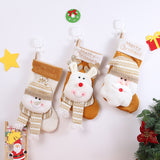 Christmas candy bag, gift bag, cute cartoon big head old man, snowman, reindeer, Christmas socks decoration