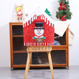 Christmas New Printed Chair Set Cartoon Old Man Snowman Chair Set Restaurant Bar Dining Table Christmas Decorations