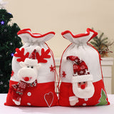 Christmas New Gift Bag Large Bundle Pocket Decorative Ornament Candy Bag Cartoon Snowman Elderly Handheld