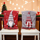 Christmas Decorations Faceless Elderly Chair Cover Back Decoration Chair Cover Linen Christmas Chair Cover