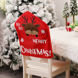 Santa Claus Snowman Chair Cover Christmas Banquet Fabric Chair Stool Backrest Decorative Bag Red Christmas Chair Cover
