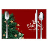 Christmas linen placemats holiday greetings letter printed table mats guest table decorations insulation mats