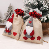 Christmas Decorations Cartoon Linen Drawstring Faceless Doll Candy Bag Forester Apple Bag Doll Gift Bag