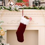 Christmas decoration products, knitted Christmas socks, high-end woolen socks, Christmas gift socks, green gift bags