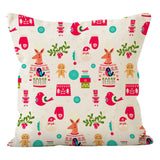 Cartoon Christmas Snowman Pillow Cover Holiday Sofa Decoration Cushion Cover Living Room