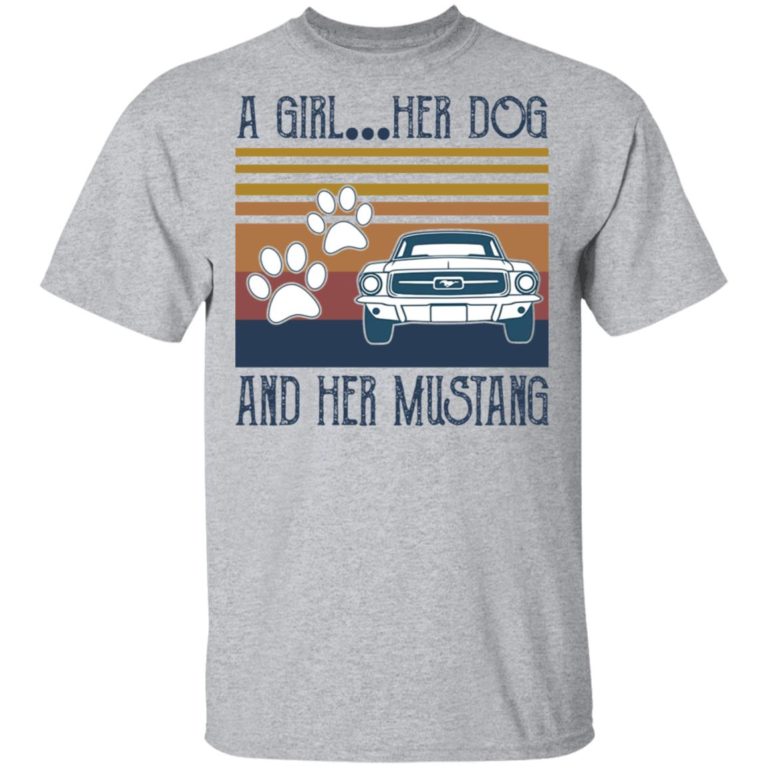 Gray t-shirt with graphic design of a car, paw prints, and text on a white background