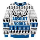 Absolut Vodka Reindeer Horns Ugly Sweater
