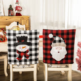Christmas decorations, red and black checkered elderly snowman chair covers, home decor, restaurants and other decoration items