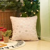 Christmas Snowflake Plush Hot Silver Sofa Pillowcase (excluding core) Home Pillow Cover