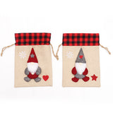 Christmas Decorations Cartoon Linen Drawstring Faceless Doll Candy Bag Forester Apple Bag Doll Gift Bag
