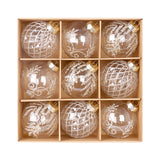 Christmas decorations 8cm/9PCS transparent PET painted Christmas ball gift box set Christmas tree pendant