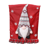 Christmas Decorations Faceless Elderly Chair Cover Back Decoration Chair Cover Linen Christmas Chair Cover