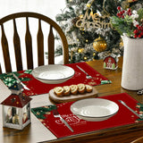 Christmas linen placemats holiday greetings letter printed table mats guest table decorations insulation mats