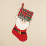 Christmas Stockings Red Santa Claus Snowman Biscuits Deer Gift Bag Christmas Tree Pendant