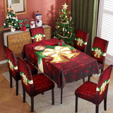 Christmas printed tablecloth, chair cover, waterproof, oil resistant, festive decoration, dining table cloth, chair cover, universal household use