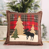 Christmas decoration items: plaid cloth pillowcase, adhesive cloth pillowcase, reindeer small pillowcase, without pillow core