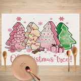 Cake linen placemat Christmas kitchen restaurant decoration insulation mat printed snowman table mat