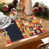 Christmas Plaid Meal Mat Linen Christmas Tree Snowman Printed Table Mat Holiday Party Decoration Insulation Mat