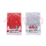 Christmas Decoration Linen Printed Forest Man Drawstring Gift Packaging Bag Children's Festival Candy Gift Bag