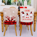 Christmas decoration supplies, checkered cloth, chair back cover, linen, faceless elderly, reindeer chair cover
