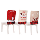 Christmas decoration supplies, checkered cloth, chair back cover, linen, faceless elderly, reindeer chair cover