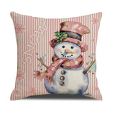 Pink Dog Christmas Snowman Pillow Cover Amazon Home Sofa Cushion Cover Holiday Pillow