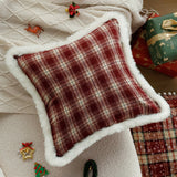 Christmas Plush Plaid Pillowcase Living Room Sofa Decoration Home Sofa Cushion Pillow