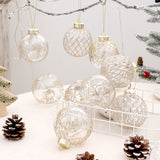 Christmas decorations 8cm/9PCS transparent PET painted Christmas ball gift box set Christmas tree pendant