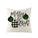 Christmas Pillow with Red Letter Elk Printed Cushion Cover and Linen Pillow Cover