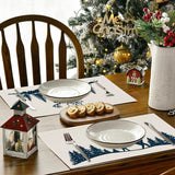 Christmas placemat reindeer print decoration insulation mat kitchen dining table coaster