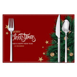 Christmas linen placemats holiday greetings letter printed table mats guest table decorations insulation mats