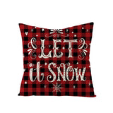 Christmas Pillow with Red Letter Elk Printed Cushion Cover and Linen Pillow Cover